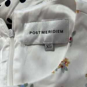 Puff sleeve printed midi dress